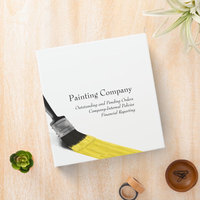 Painting Painter Service Company Brush Yellow 3 Ring Binder (In Situ)