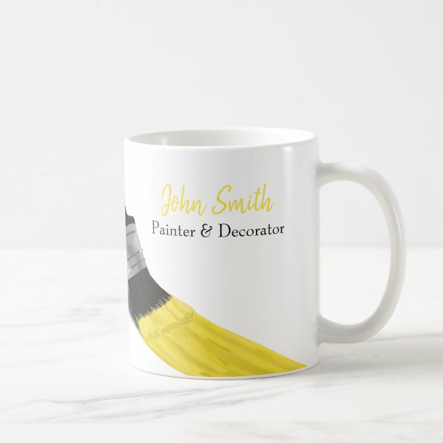 Painting Painter Service Company Brush Yellow Coffee Mug (Right)