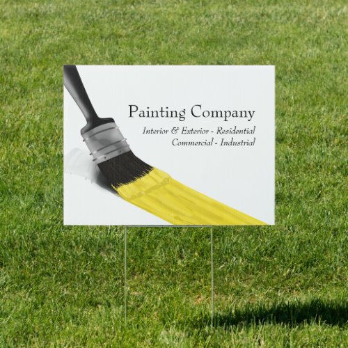Painting Painter Service Company Brush Yellow Sign