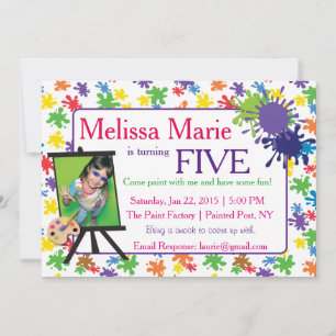 Painting Pallet Photo Invitation