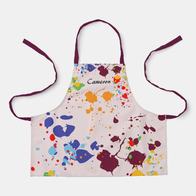 Painting Party Colorful Splashes Apron (Front)