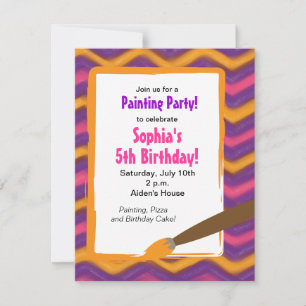 Painting Party for Girl's Birthday Invitation