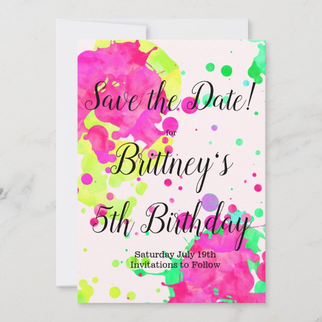 Painting Party Invitation, Art Party,  Save The Date (Front)