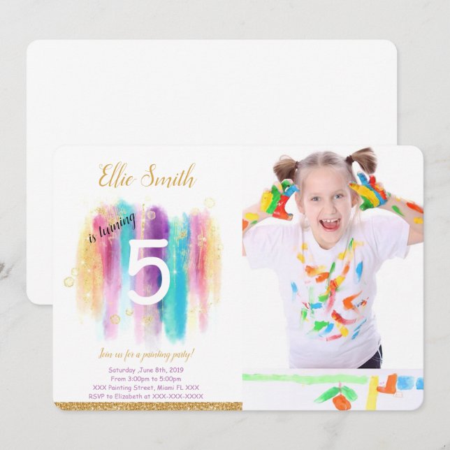 Painting Photo Invitation  (Front/Back)