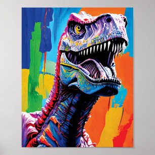 Painting Portrait Of A Tyrannosaurus Rex T-Rex Poster