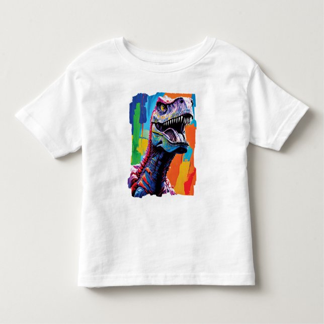 Painting Portrait Of A Tyrannosaurus Rex | T-Rex Toddler T-shirt (Front)