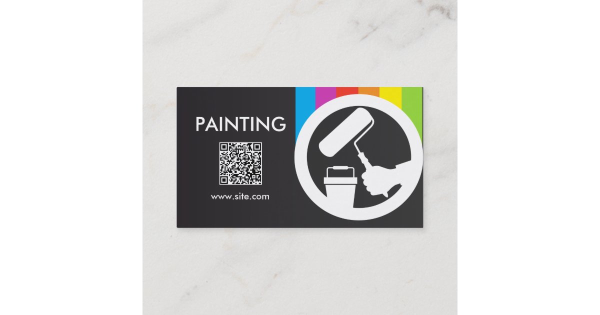 Painting QR Code Business Card Zazzle