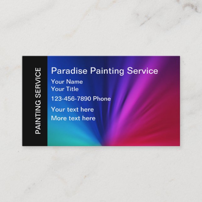 Painting Rainbow Colored Background Business Card (Front)