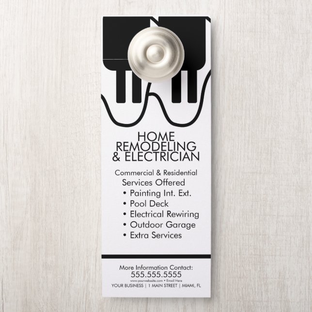 Painting Remodeling Electrician Business Door Hang Door Hanger (On Knob)