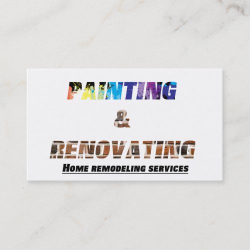 Painting  Renovating Services Business Card