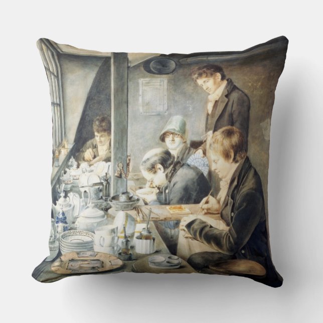 Painting Room of Mr. Baxter, No. 1 Goldsmith Stree Throw Pillow (Front)