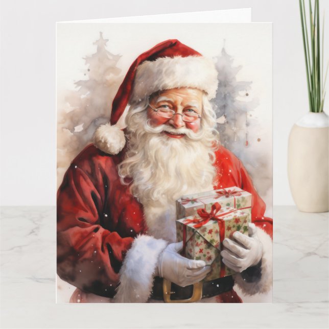 Painting Santa Claus with gifts Card (Front)