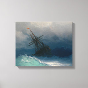 Painting sea ship Premium Wrapped Canvas (Gloss) Print