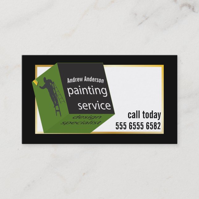 Painting Service Colorful Budget Value New Cube  Business Card (Front)