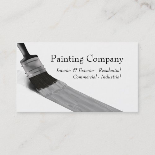 Painting Service Company Brush Gray Business Card