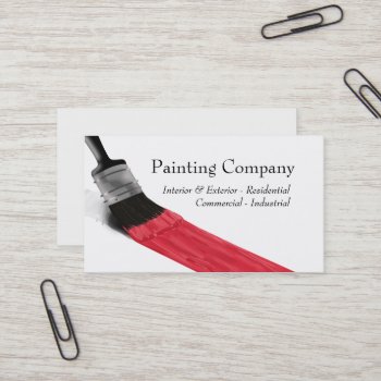 Painting Service Company Brush Red - Business Card by SorayaShanCollection at Zazzle