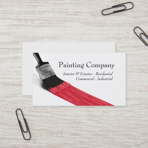 Painting Service Company Brush Red _ Business Card