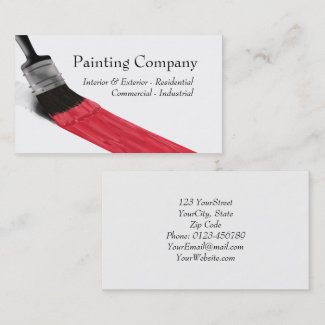 Painting Service Company Brush Red - Business Card