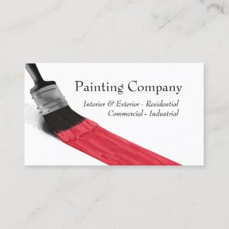 Painting Service Company Brush Red - Business Card