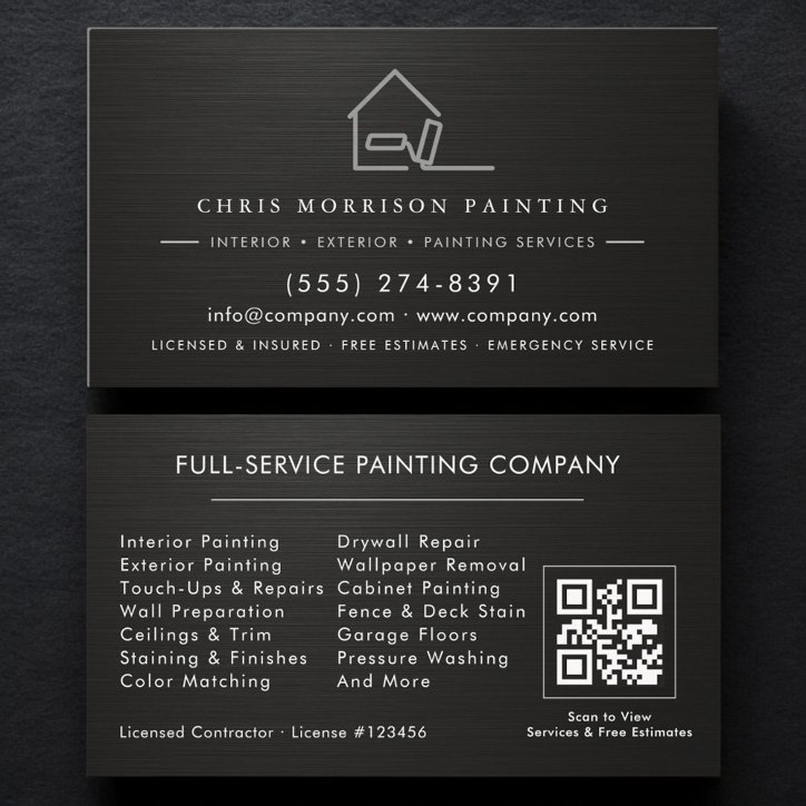 Painting Service Contractor QR Code Business Card