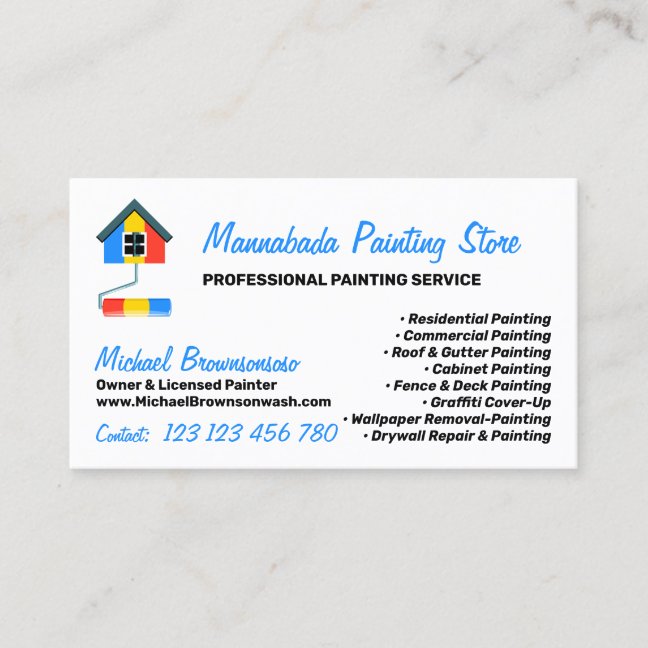 Painting Service Decor Modern Professional Business Card