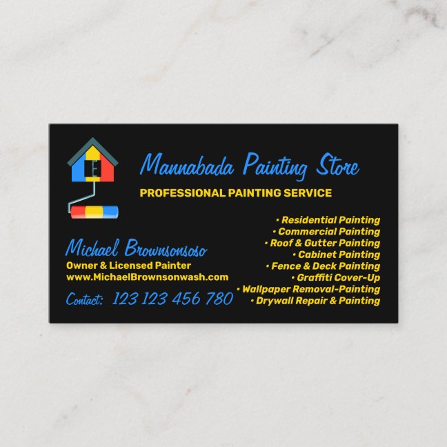 Painting Service Decoration Modern Professional Business Card