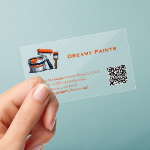 Painting service paintbrush clear business cards