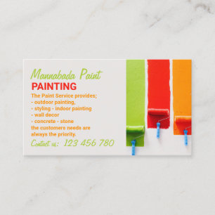 Painting Service Photo Add Custom Crafts Worker Business Card