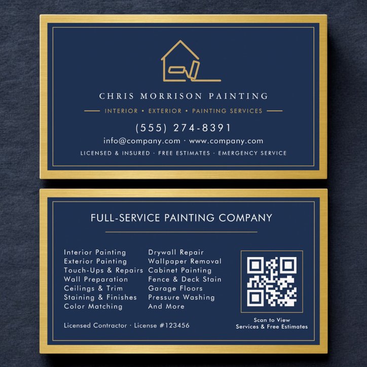 Painting Service QR Code Home Painter Business Card