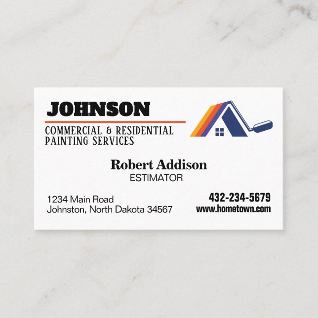 Painting Services Commercial and Residential Business Card (Front)