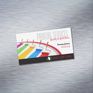 Painting Services Paint Rollers Business Card Magnet