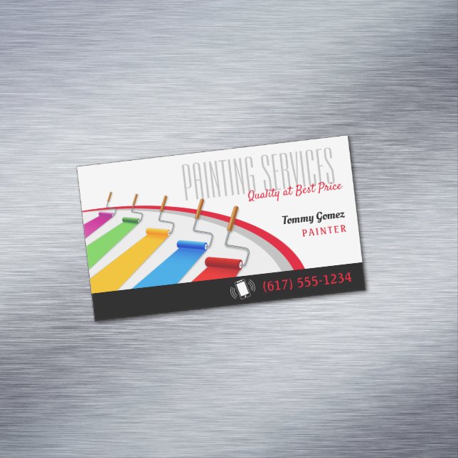 Painting Services | Paint Rollers Business Card Magnet (In Situ)