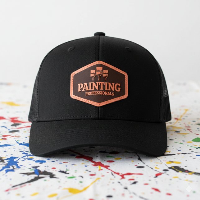 Painting Services Paintbrushes Leather Patch Hat (Painting Services Paintbrushes Leather Patch Hat Cover Photo)