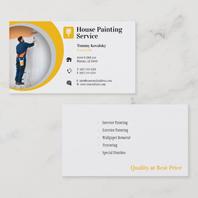 Painting Services | Painter at work Business Card (Front/Back)