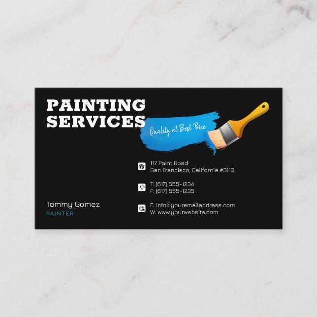 Painting Services | Painter at work Business Card (Front)