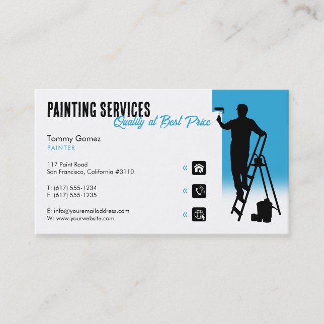 Painting Services | Painter at work Business Card (Front)