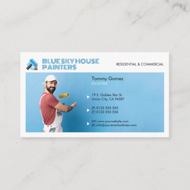 Painting Services | Painter at work Business Card (Front)