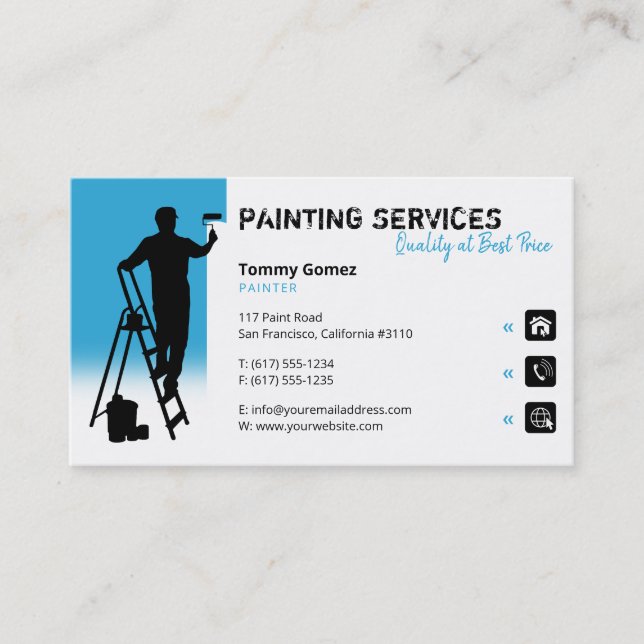 Painting Services | Painter at work Business Card (Front)