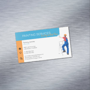 Painting Services   Painter at work Business Card Magnet