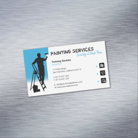Painting Services | Painter At Work Business Card Magnet