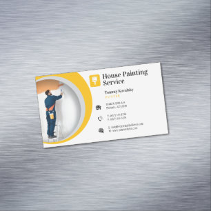Painting Services   Painter at work Business Card Magnet