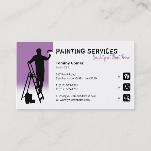 Painting Services  Painter at work lavender Business Card