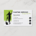 Painting Services | Painter At Work Light Green Business Card at Zazzle