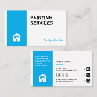 Painting Services | Painter at work Pink Business Card