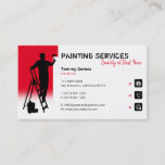 Painting Services | Painter At Work Red Business Card at Zazzle