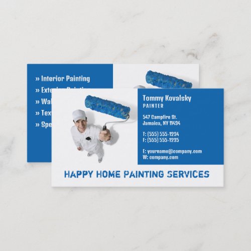 Painting Services  Your Offer  Blue Business Card