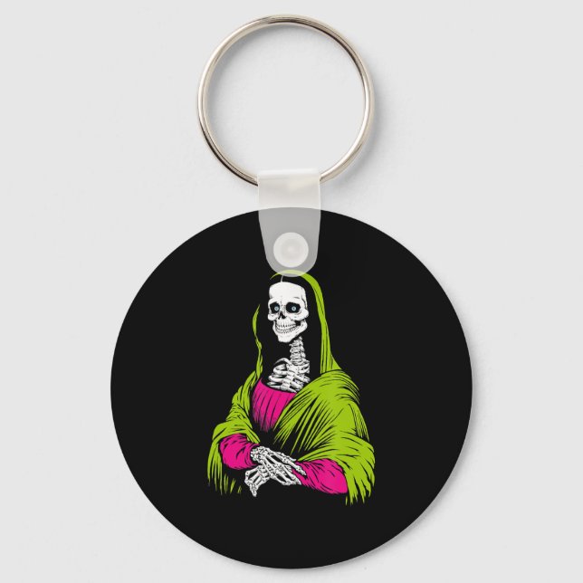 Painting | Skeleton Leonardo Da Vinci Famous Paint Keychain (Front)