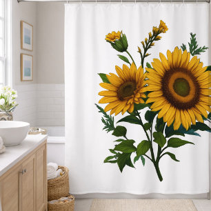 Painting Sunflower Any Color Background Shower Curtain