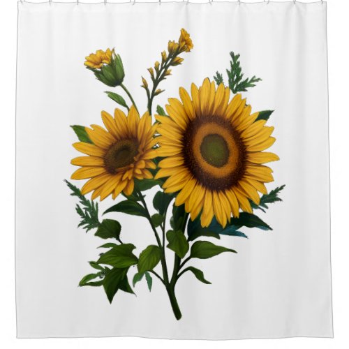 Painting Sunflower Any Color Background Shower Curtain