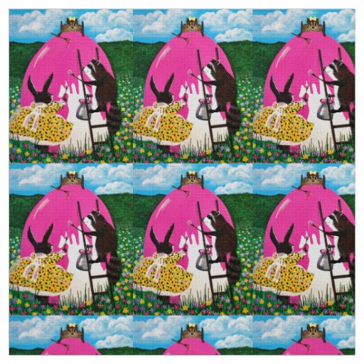 Painting the BIG PINK EGG! Fabric